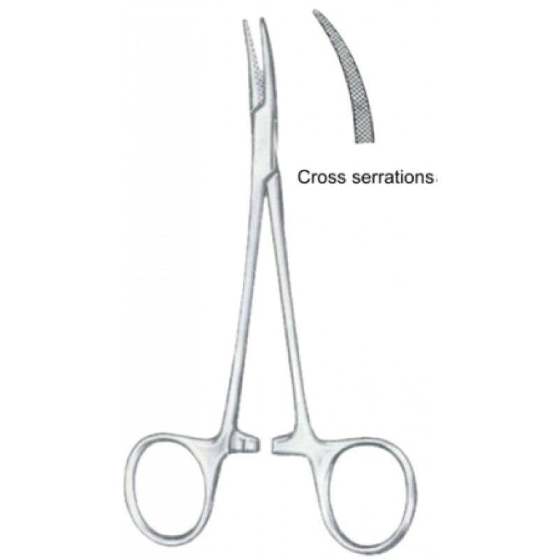 Hemostatic Forceps BJ Curved 12cm4 34 Cross Serrations